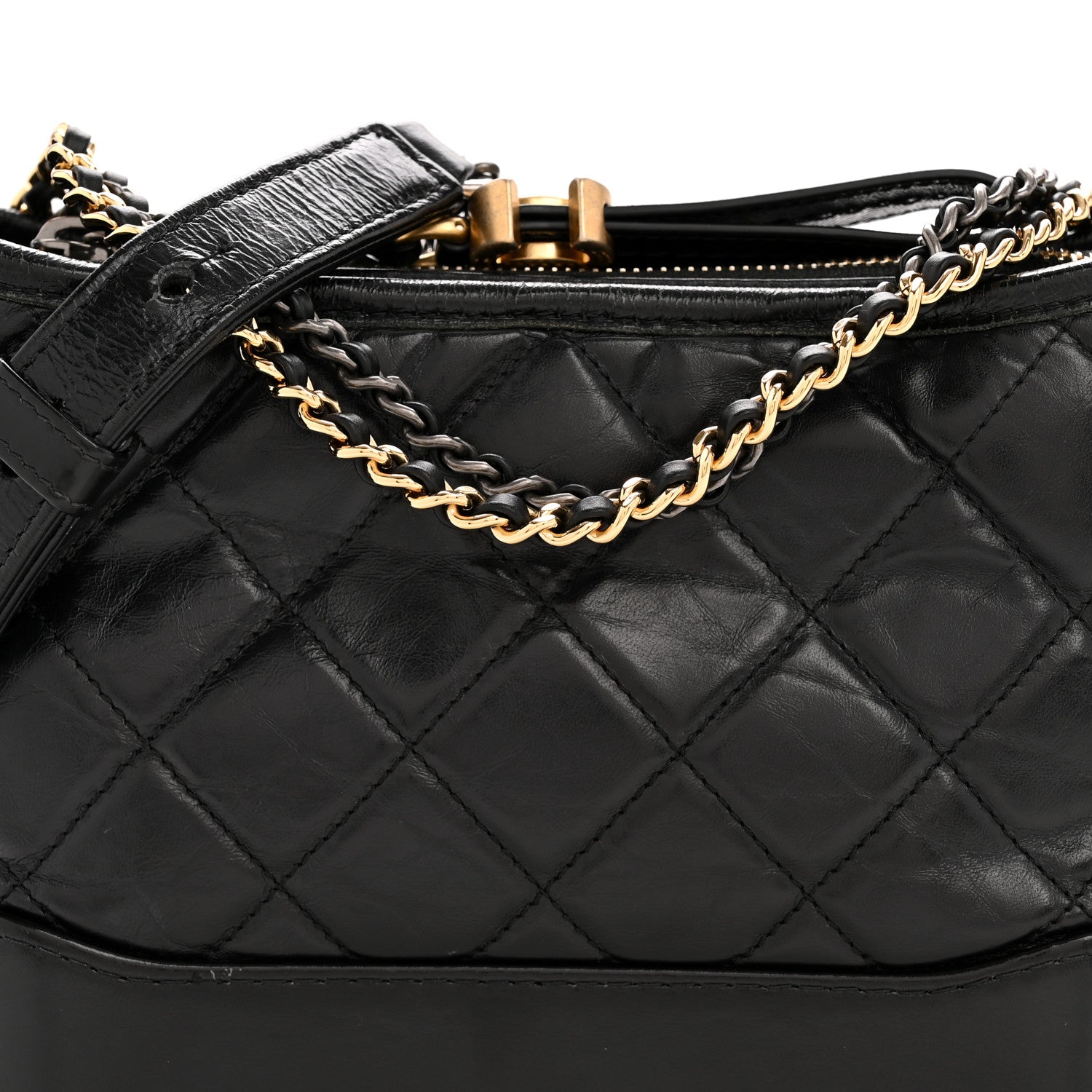 Chanel Aged Calfskin Quilted Small Gabrielle Hobo Black 8 of 13