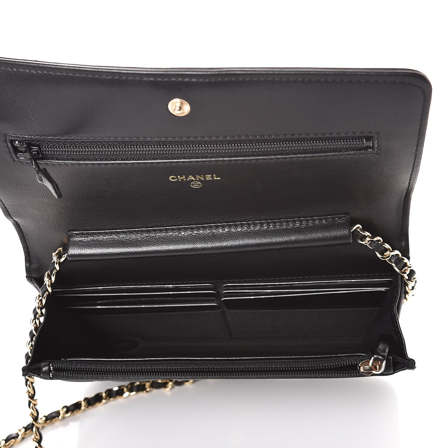 Lambskin Quilted Boy Wallet On Chain WOC Black