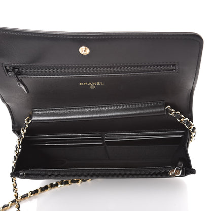 Chanel Lambskin Quilted Boy Wallet On Chain WOC Black 5 of 9