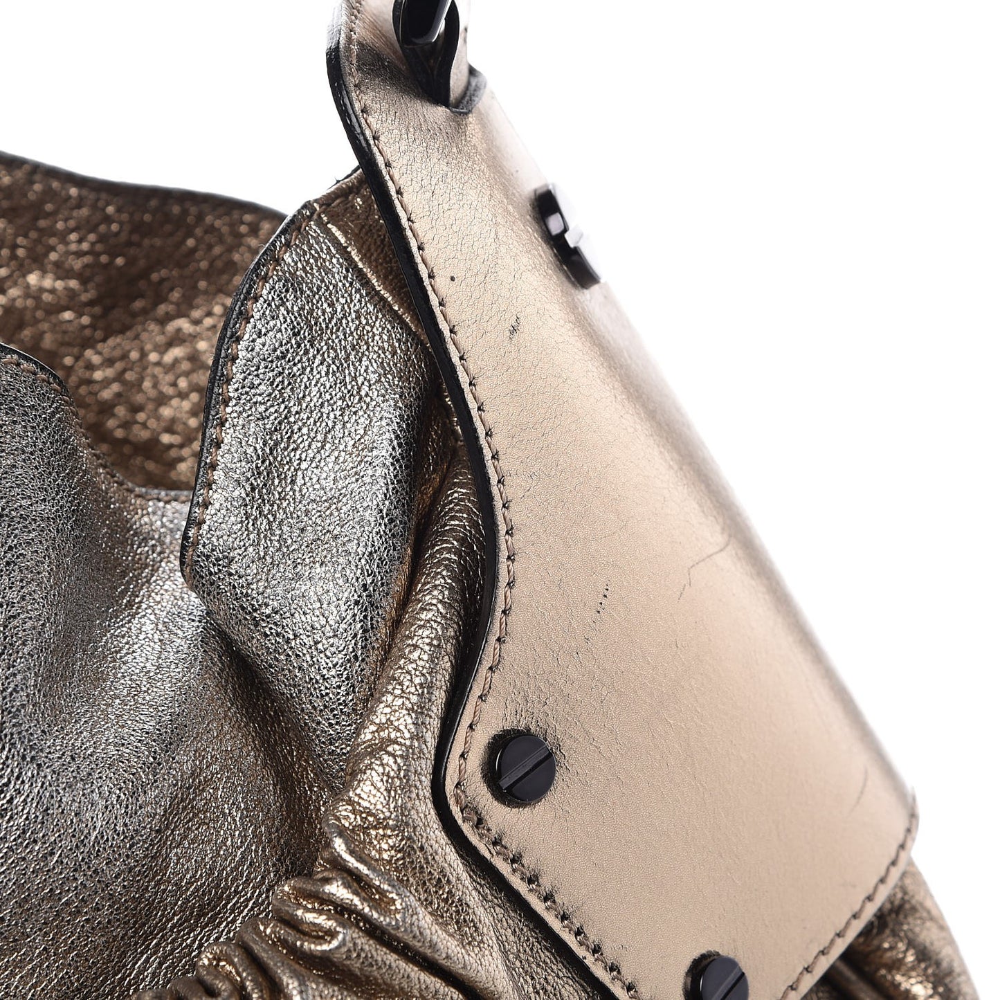 Metallic Calfskin Warrior Hobo Gold
