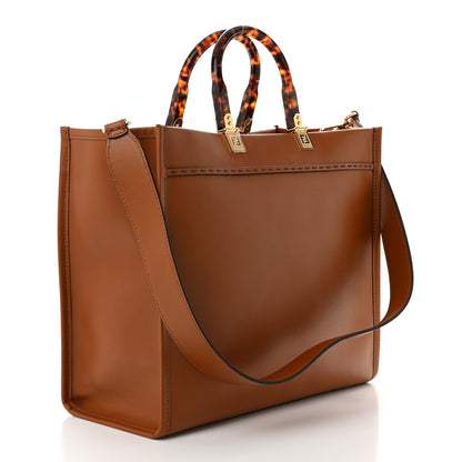 Fendi Vitello King Plexiglass Medium Fendi Sunshine Shopper Tote Cuoio 3 of 9