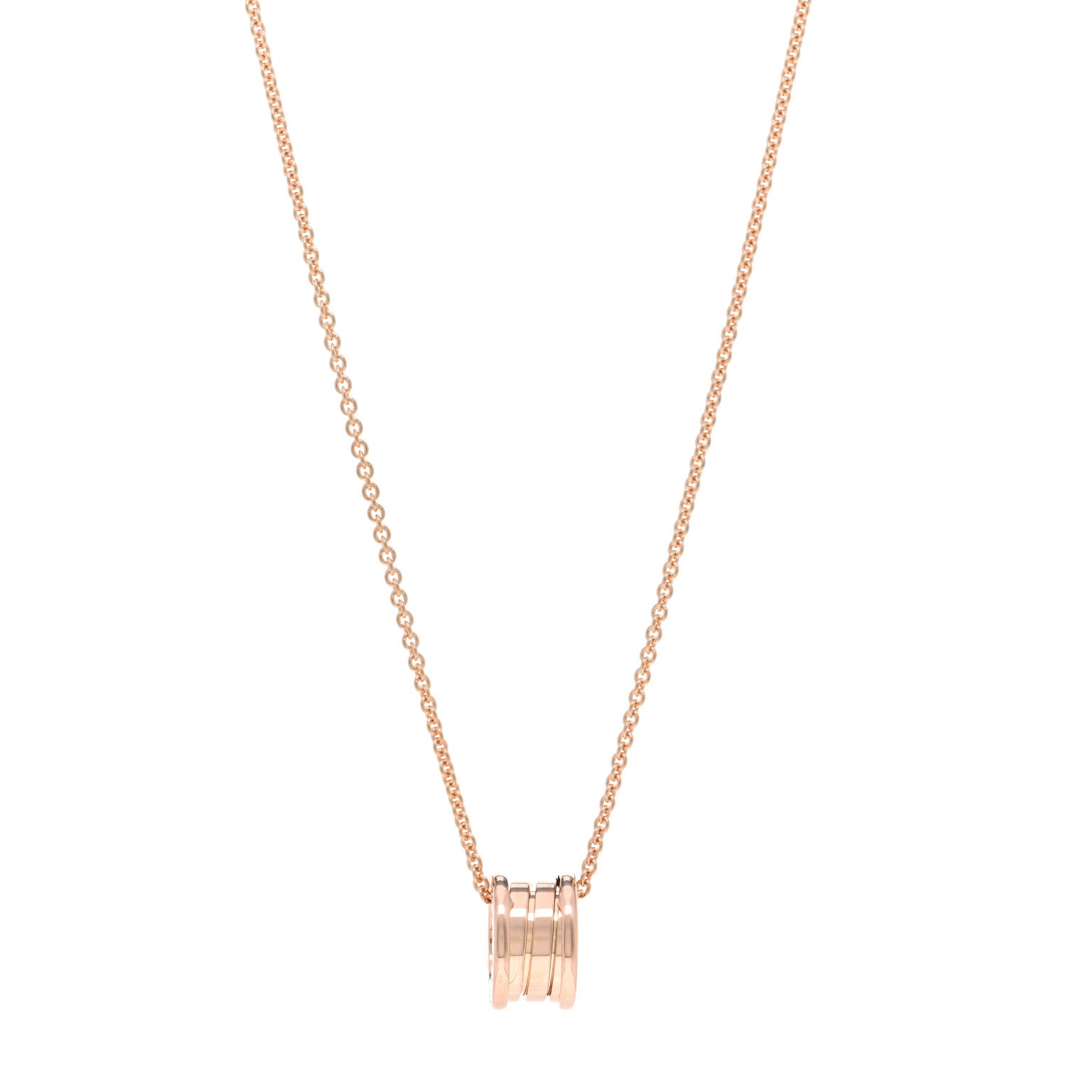 Bulgari 18K Rose Gold B.Zero1 Pendant Necklace 1 of 4