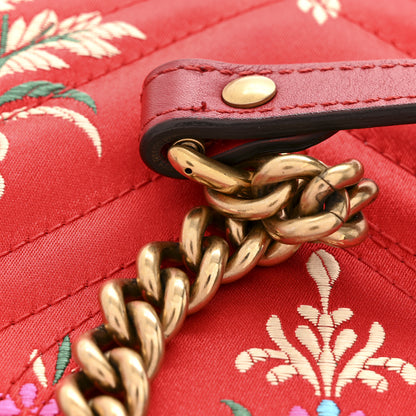 Gucci Jacquard Matelasse Floral Medium GG Marmont Shoulder Bag Red 13 of 15