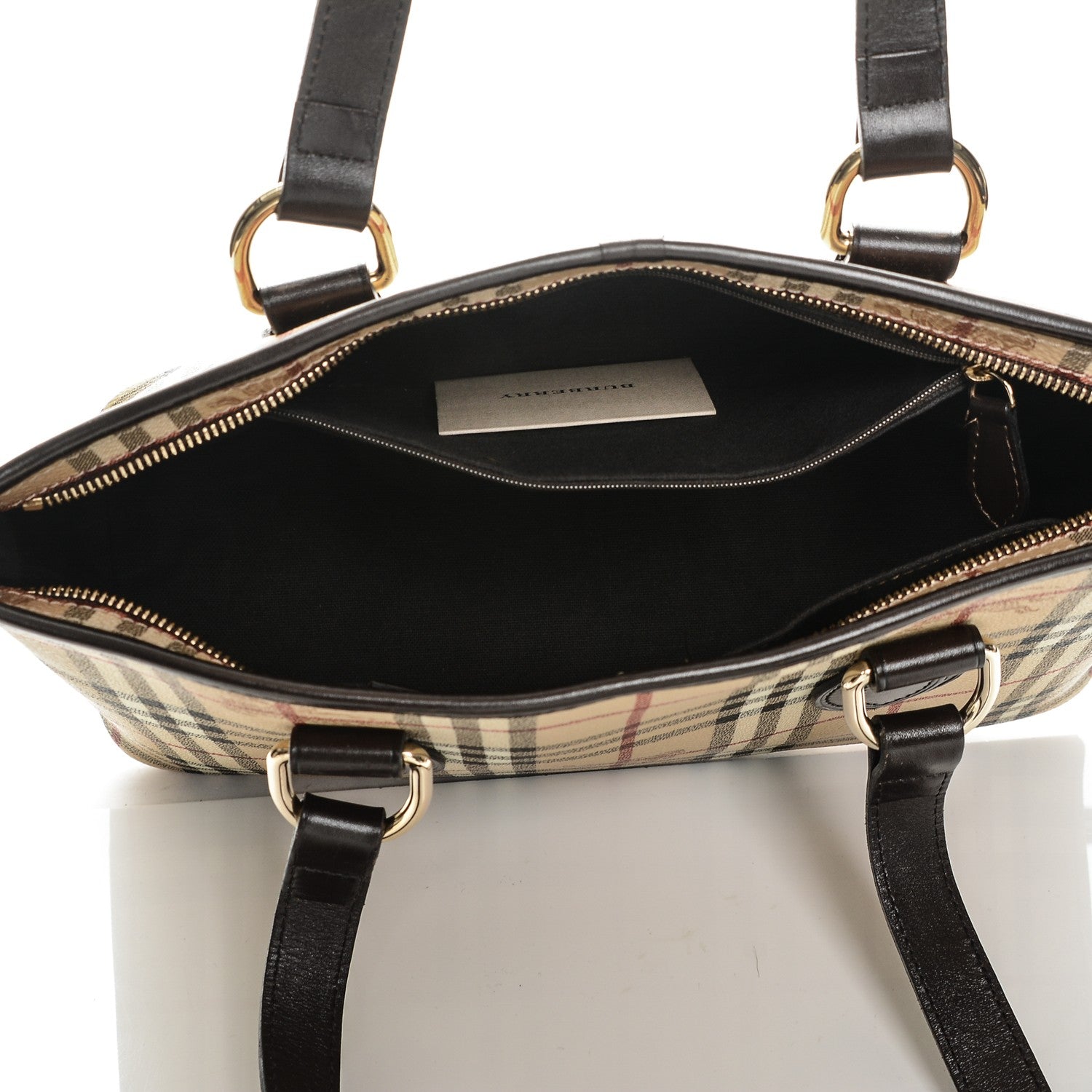 Burberry Haymarket Check Medium Regent Tote Chocolate 5 of 6