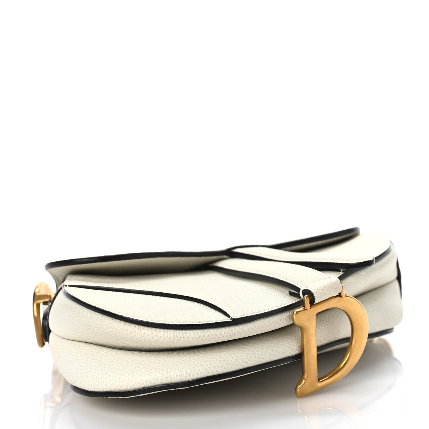 Christian Dior Grained Calfskin Mini Saddle Bag White 4 of 12