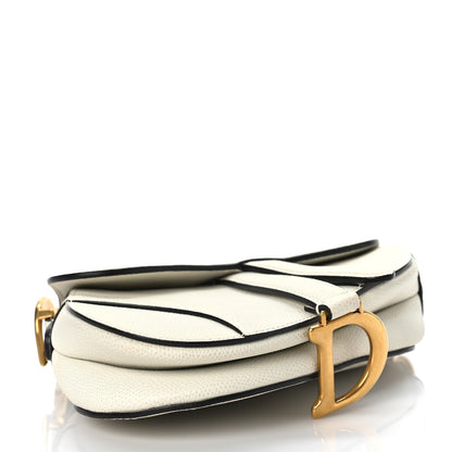 Christian Dior Grained Calfskin Mini Saddle Bag White 4 of 12