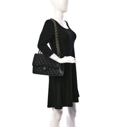 Chanel Caviar Quilted Jumbo Double Flap Black 2 of 9