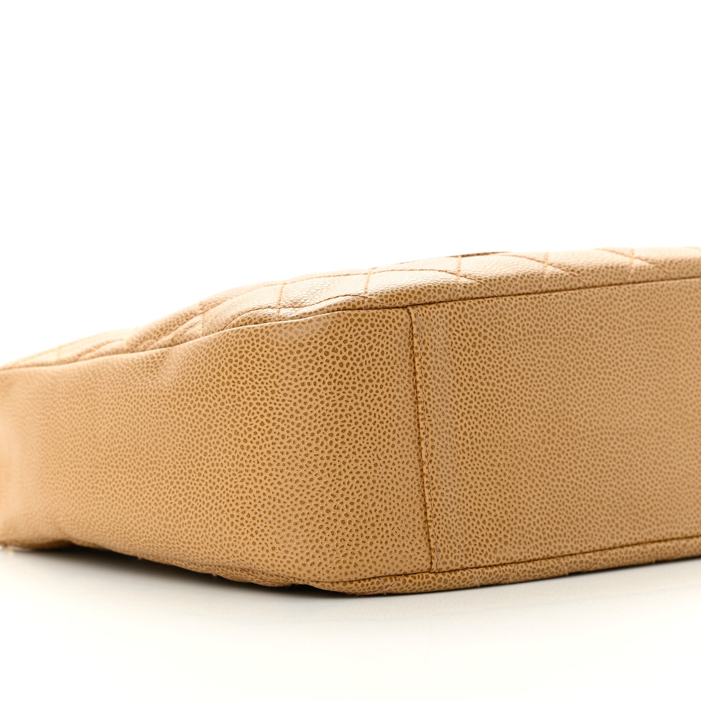 Caviar Quilted Timeless CC Shoulder Bag Beige