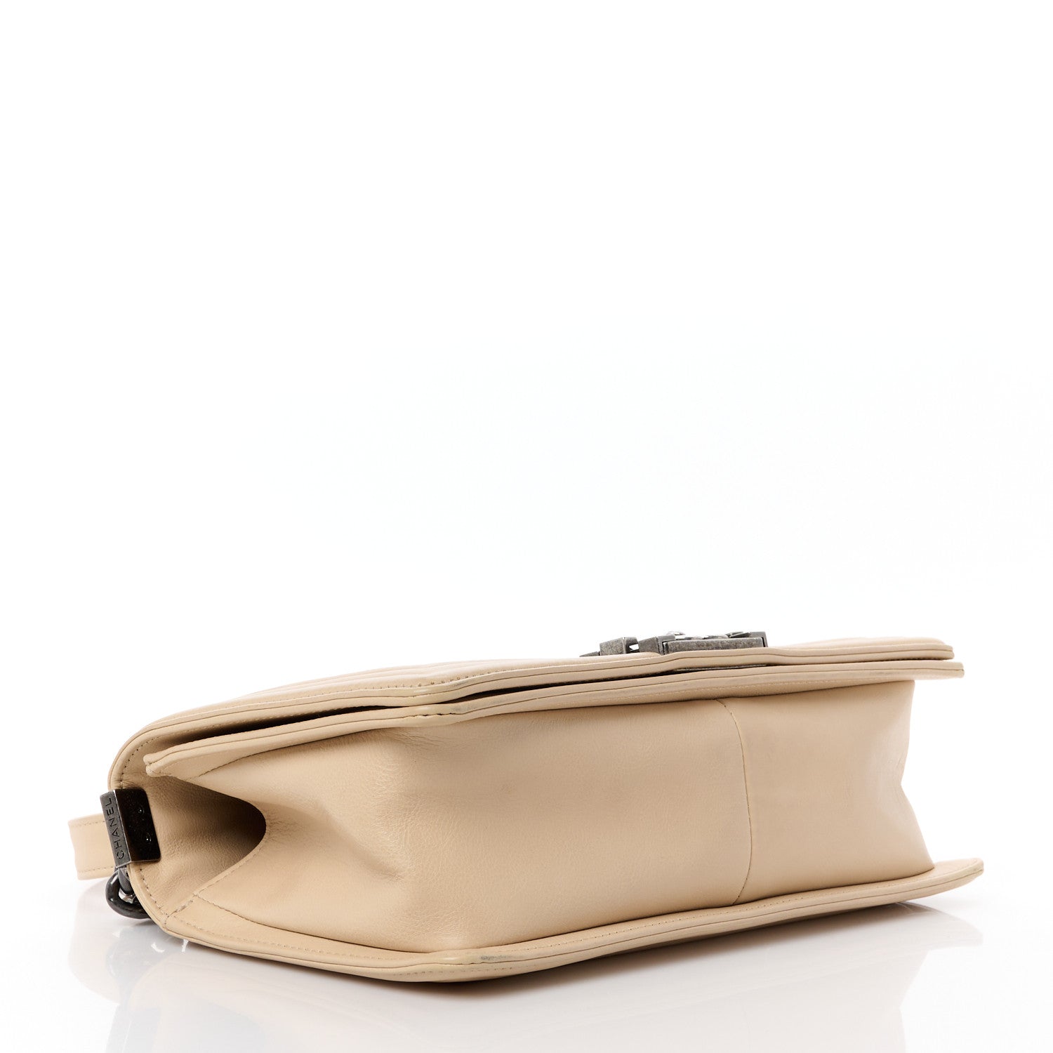 Chanel Calfskin Quilted Double Stitch Medium Boy Flap Beige 4 of 13