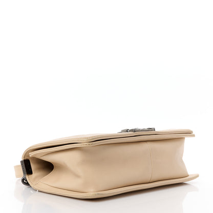 Chanel Calfskin Quilted Double Stitch Medium Boy Flap Beige 4 of 13