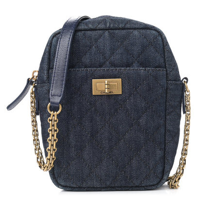 Chanel Washed Denim Quilted Reissue Camera Case Black 1 of 9
