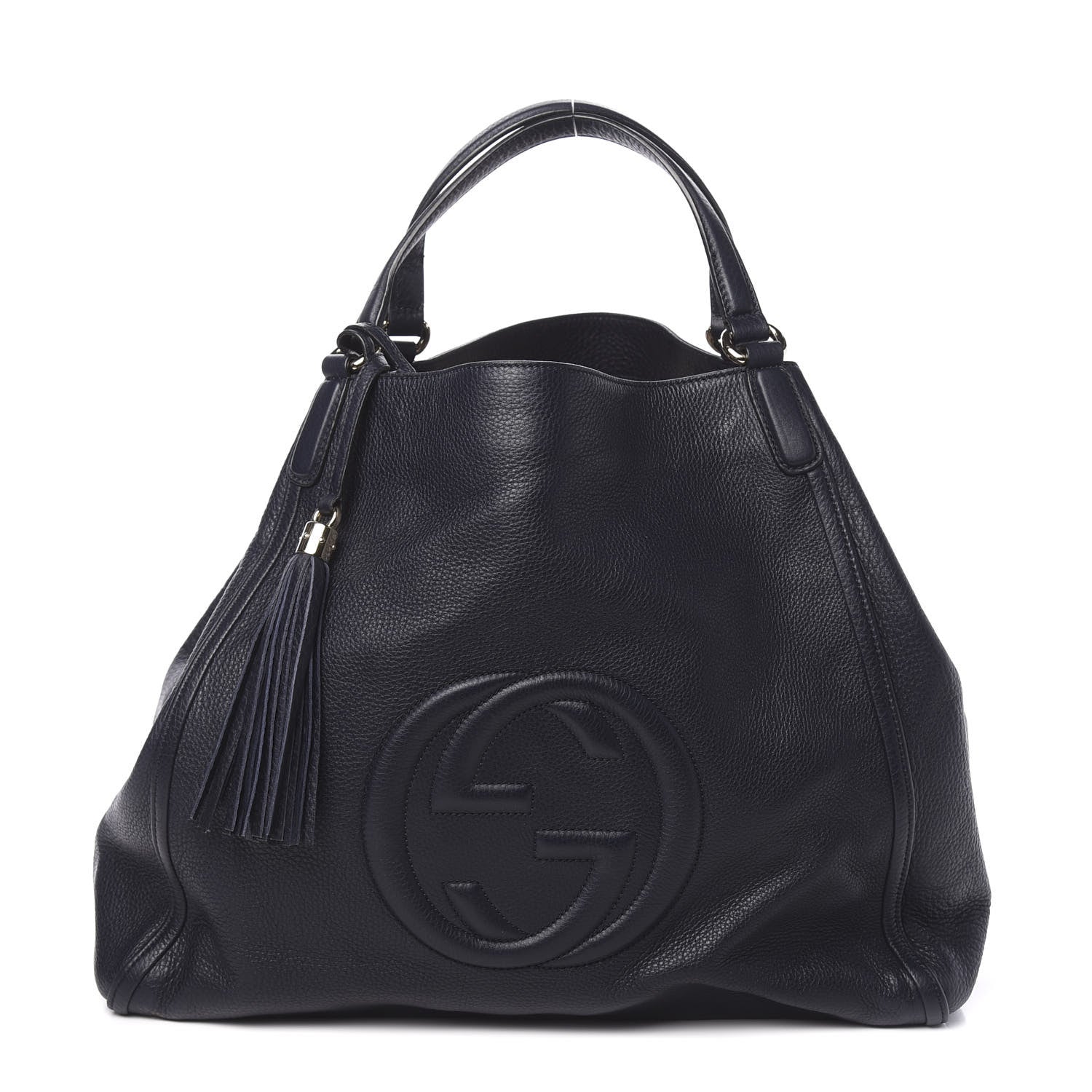 Gucci Pebbled Calfskin Large Soho Shoulder Bag Blue 1 of 10