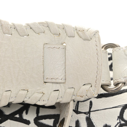 Balenciaga Agneau Arena Graffiti Le Cagole Shoulder Bag XS White Black 14 of 15