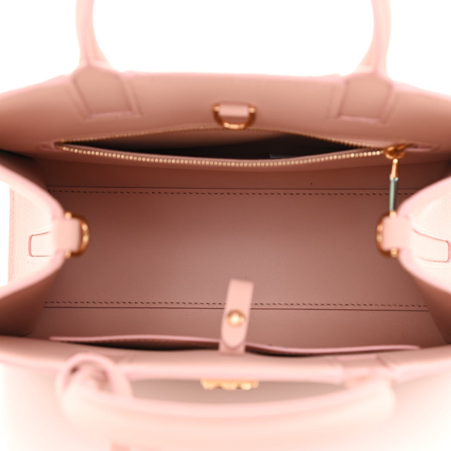 Grainy Calfskin Mini Frances Tote Dusky Pink