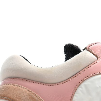 Chanel Nylon Lambskin Suede Calfskin CC Sneakers 36.5 Pink 13 of 21
