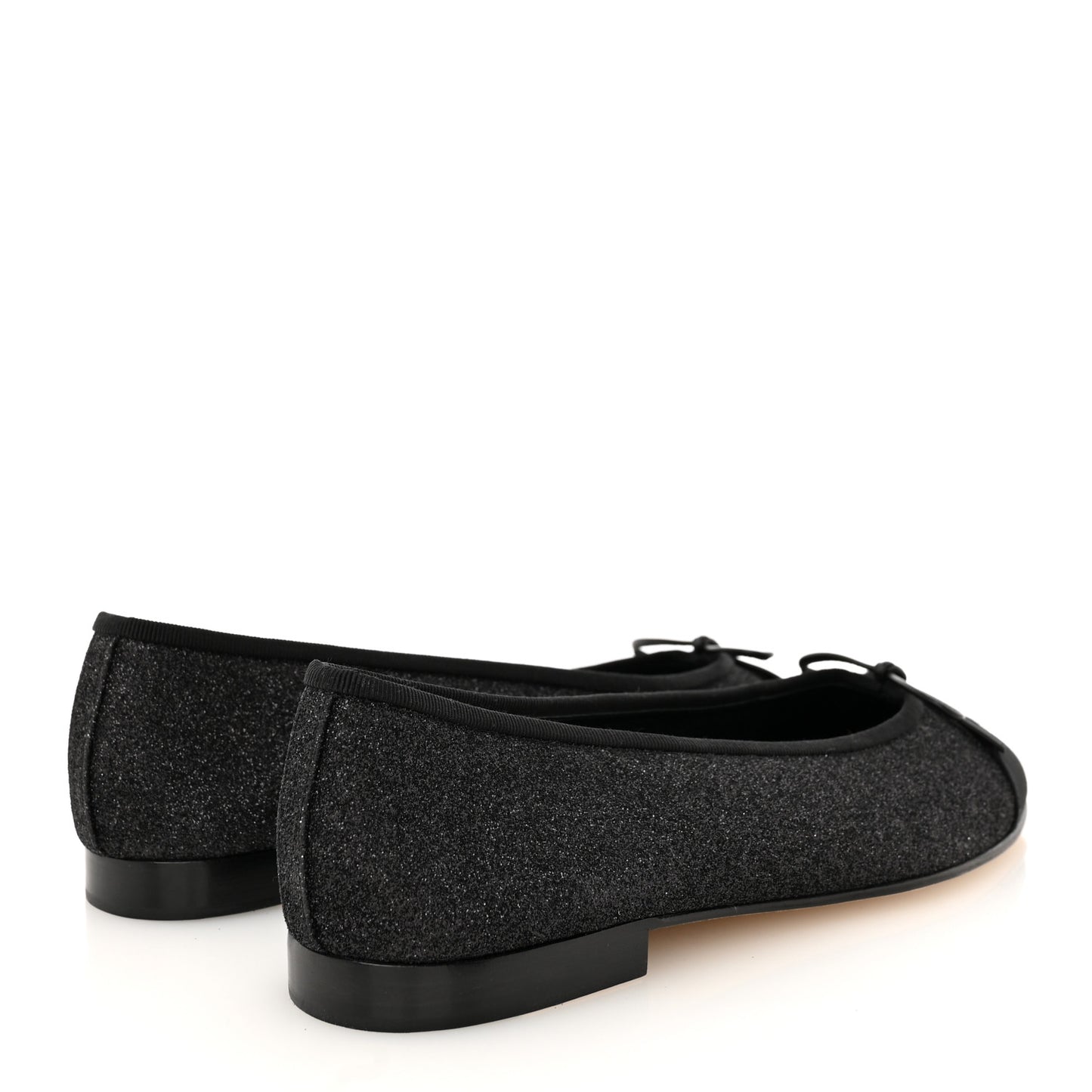 Glitter Grosgrain Cap Toe CC Ballerina Flats 40 Black