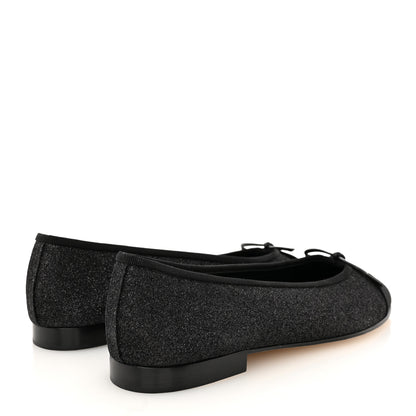Chanel Glitter Grosgrain Cap Toe CC Ballerina Flats 40 Black 5 of 11