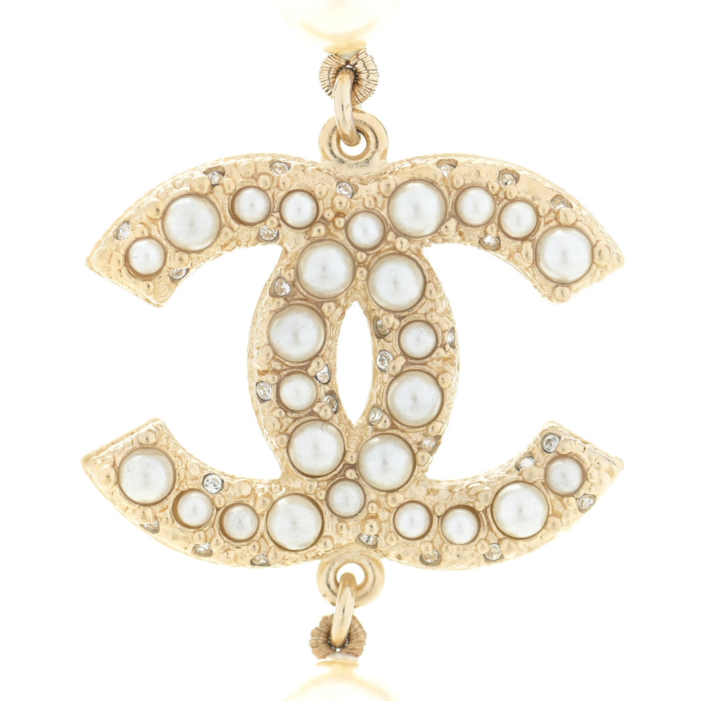 Pearl CC 100th Anniversary Necklace Light Gold
