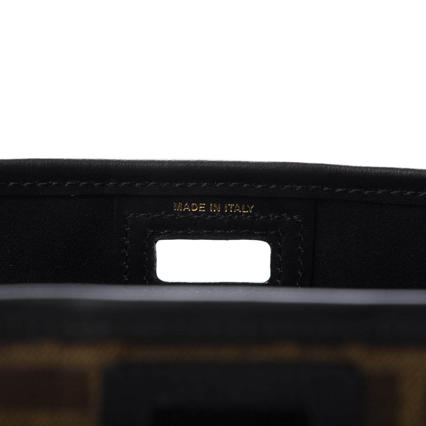 Glazed Fabric Vitello Century FF 1974 Stamp Patch Mini Peekaboo Defender Cover Mogano Panna Black