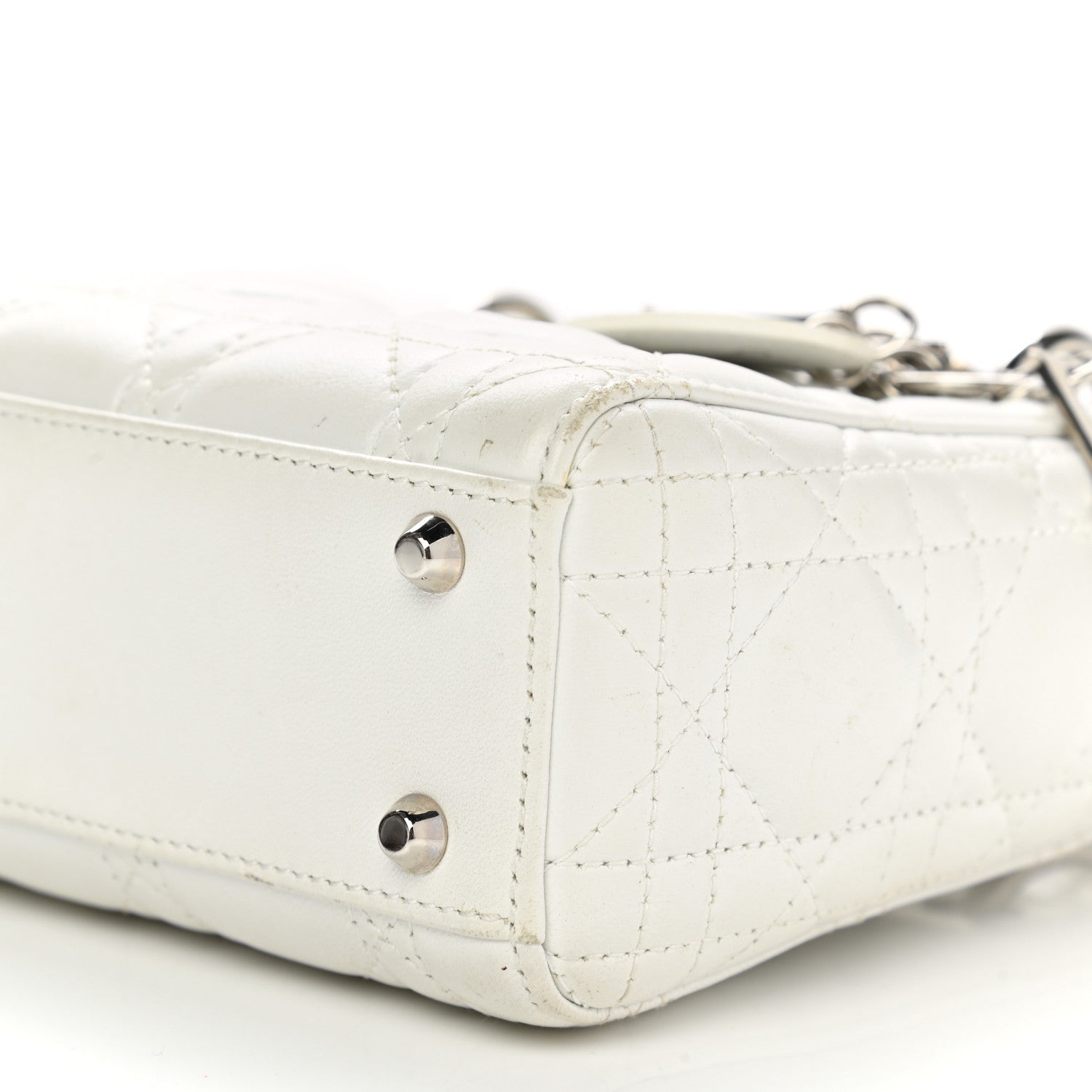 Christian Dior Lambskin Cannage Mini Lady Dior White 10 of 16