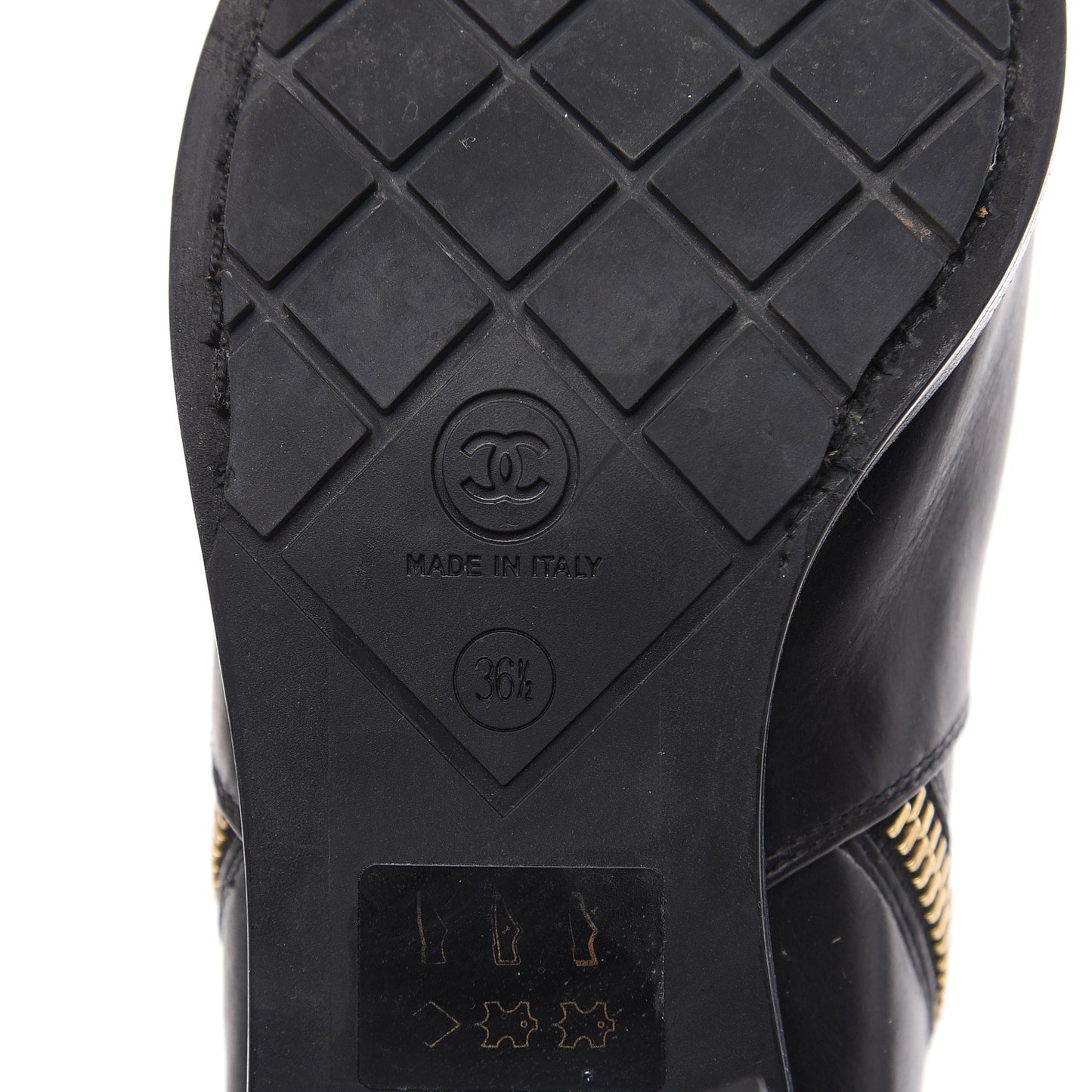 Calfskin Double Zip Short Boots 36.5 Black