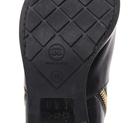 Chanel Calfskin Double Zip Short Boots 36.5 Black 6 of 14