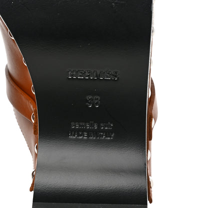 Hermes Heritage Calfskin Carlotta Mules 36 Naturel 6 of 7