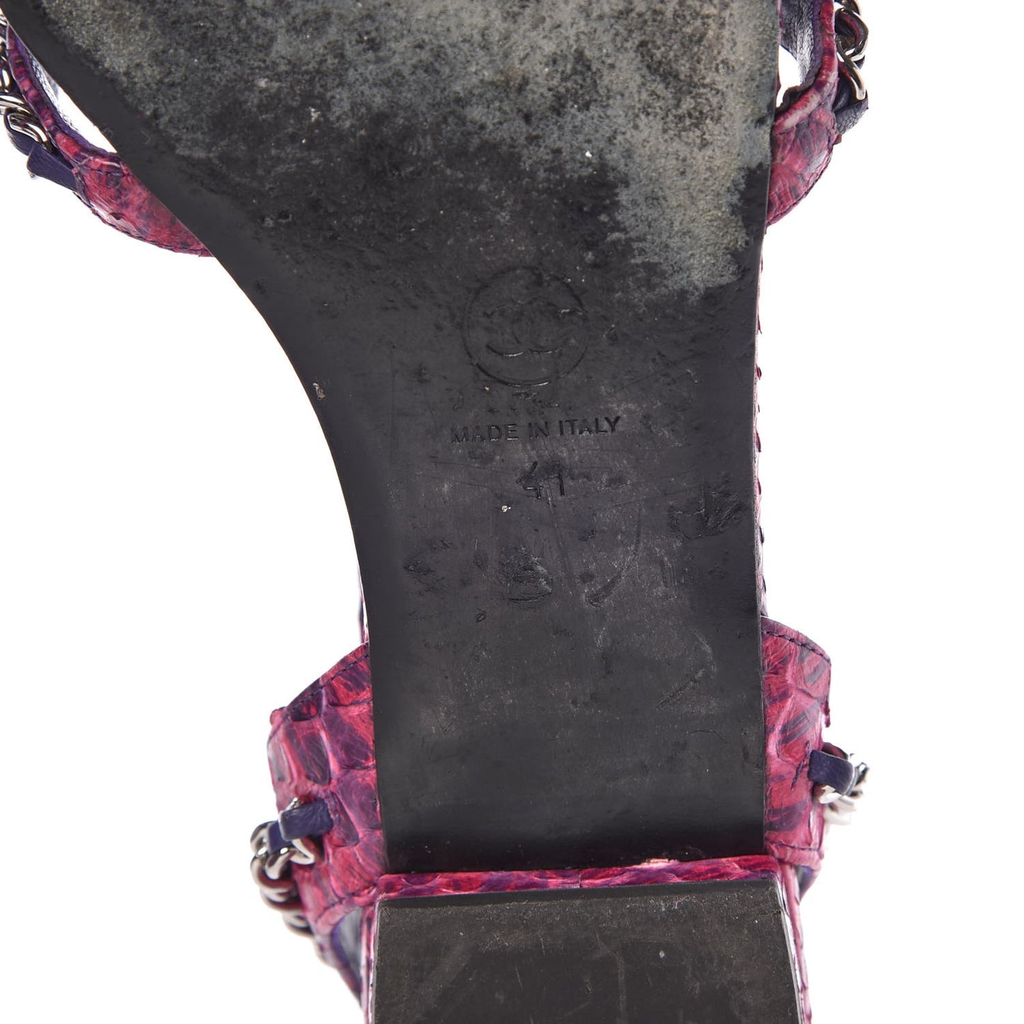 Shiny Python CC Chain Thong Sandals 41 Dark Pink
