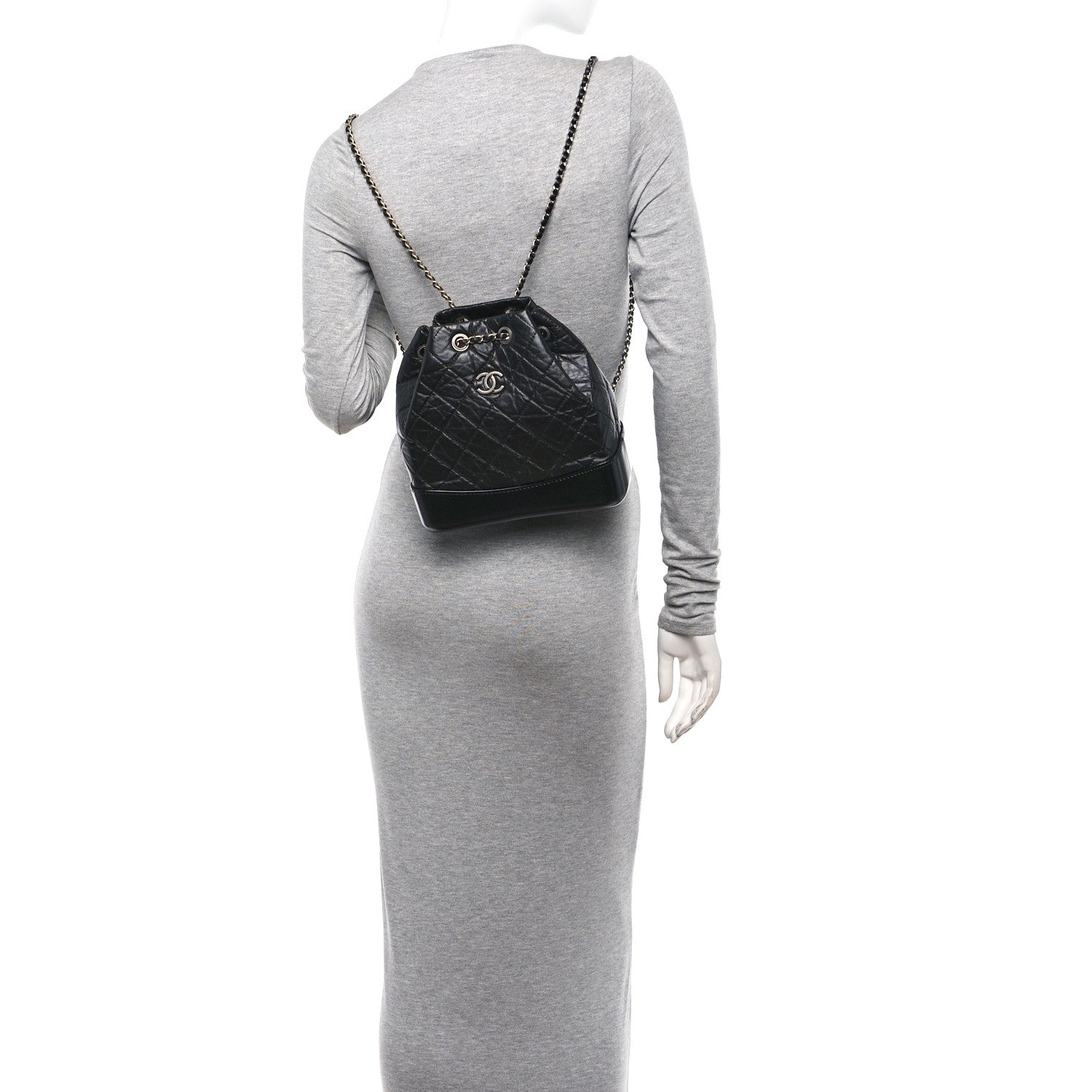 Chanel Aged Calfskin Quilted Small Gabrielle Backpack Black 2 of 11