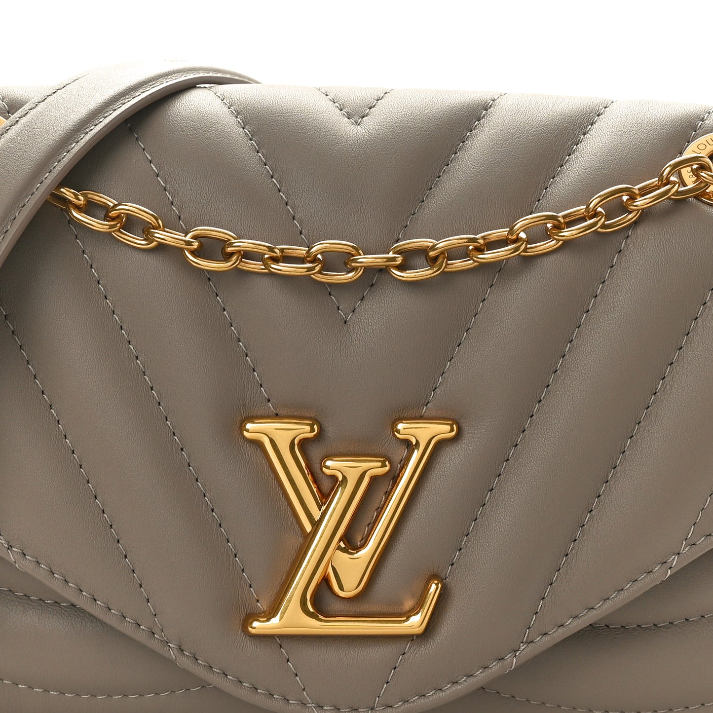 Calfskin LV New Wave Chain Bag Taupe