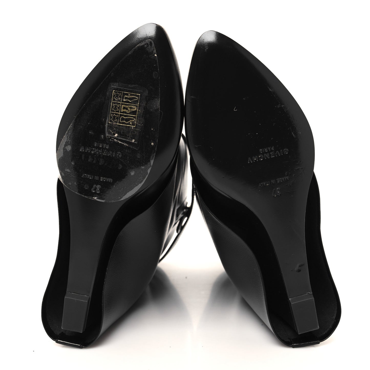 Calfskin Shark Lock Ankle Boots 37 Black