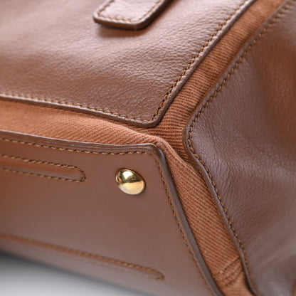 Saint Laurent Calfskin Canvas Medium Muse Two Brown 10 of 12