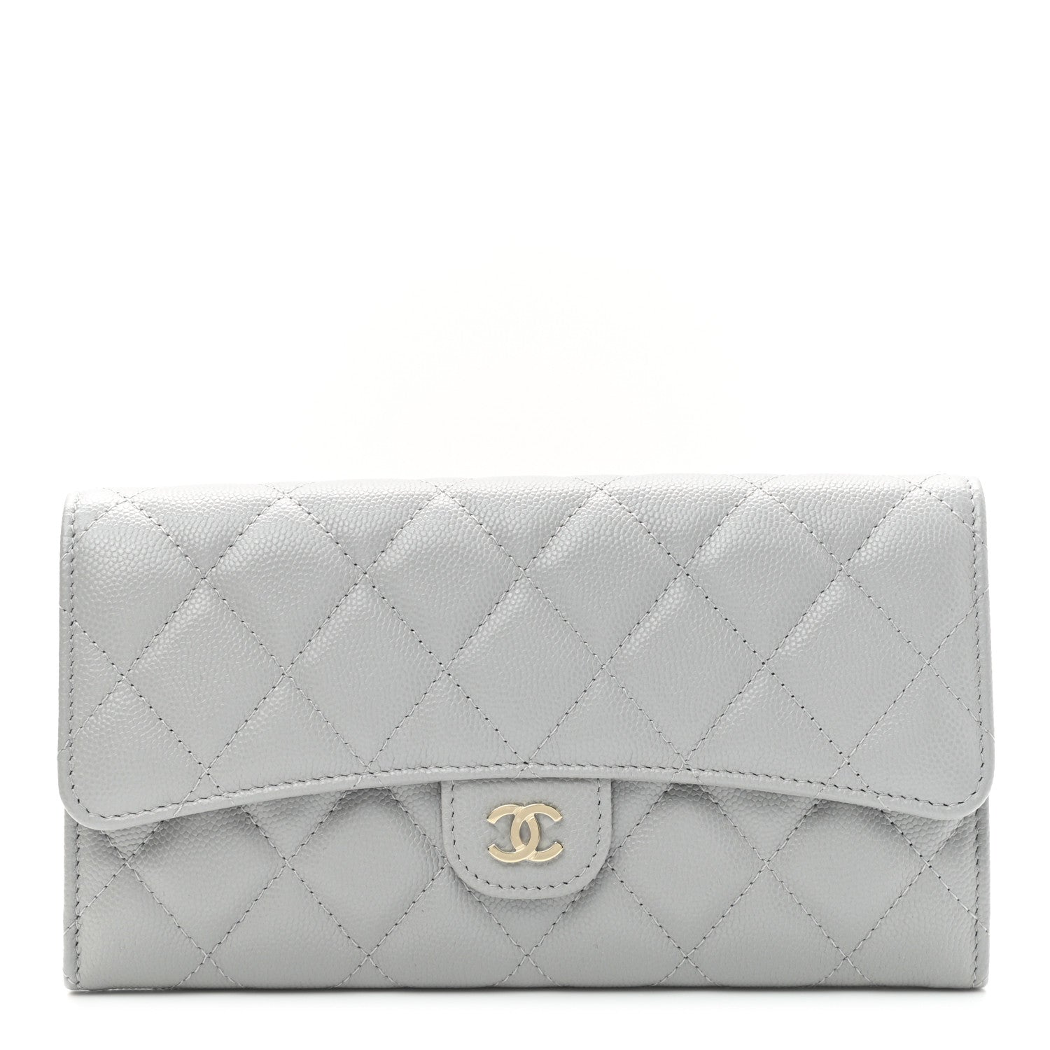 Chanel Caviar Quilted Large Flap Wallet Grey 1 of 8