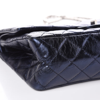 Chanel Metallic Calfskin Quilted 2.55 Reissue 226 Flap Dark Navy Blue 8 of 10