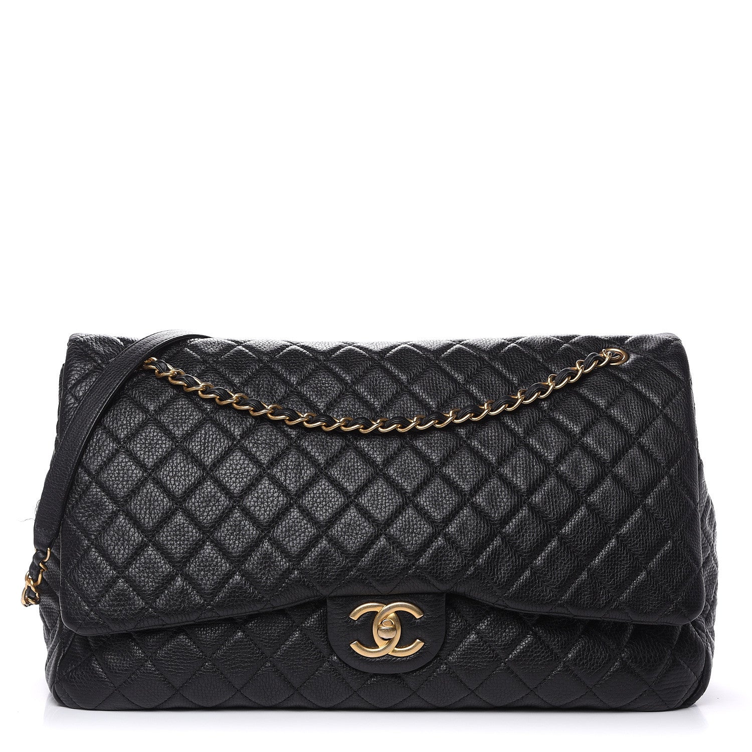 Chanel Calfskin Quilted XXL Travel Flap Bag Black 1 of 10