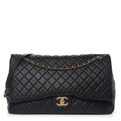 Chanel Calfskin Quilted XXL Travel Flap Bag Black 1 of 10
