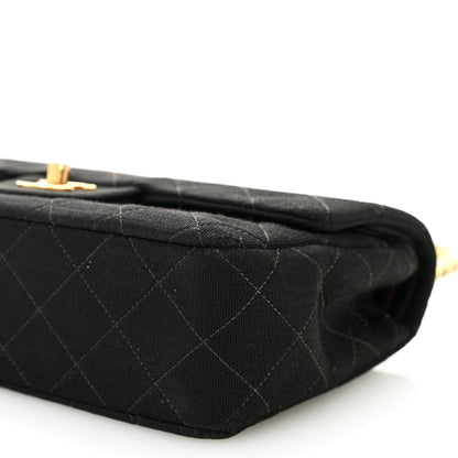 Chanel Jersey Quilted Small Double Flap Black 10 of 12