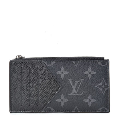 Louis Vuitton Monogram Eclipse Taiga Coin Card Holder 1 of 7