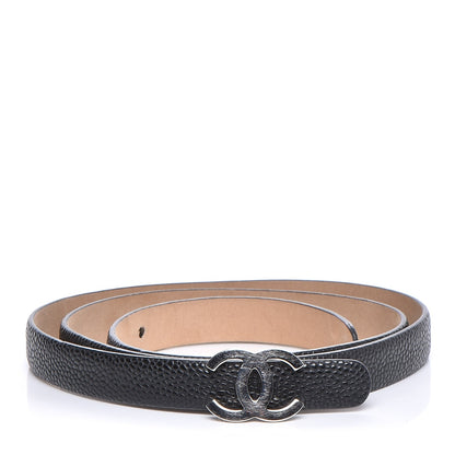 Chanel Caviar CC Logo Skinny Belt Black 80 32 1 of 5