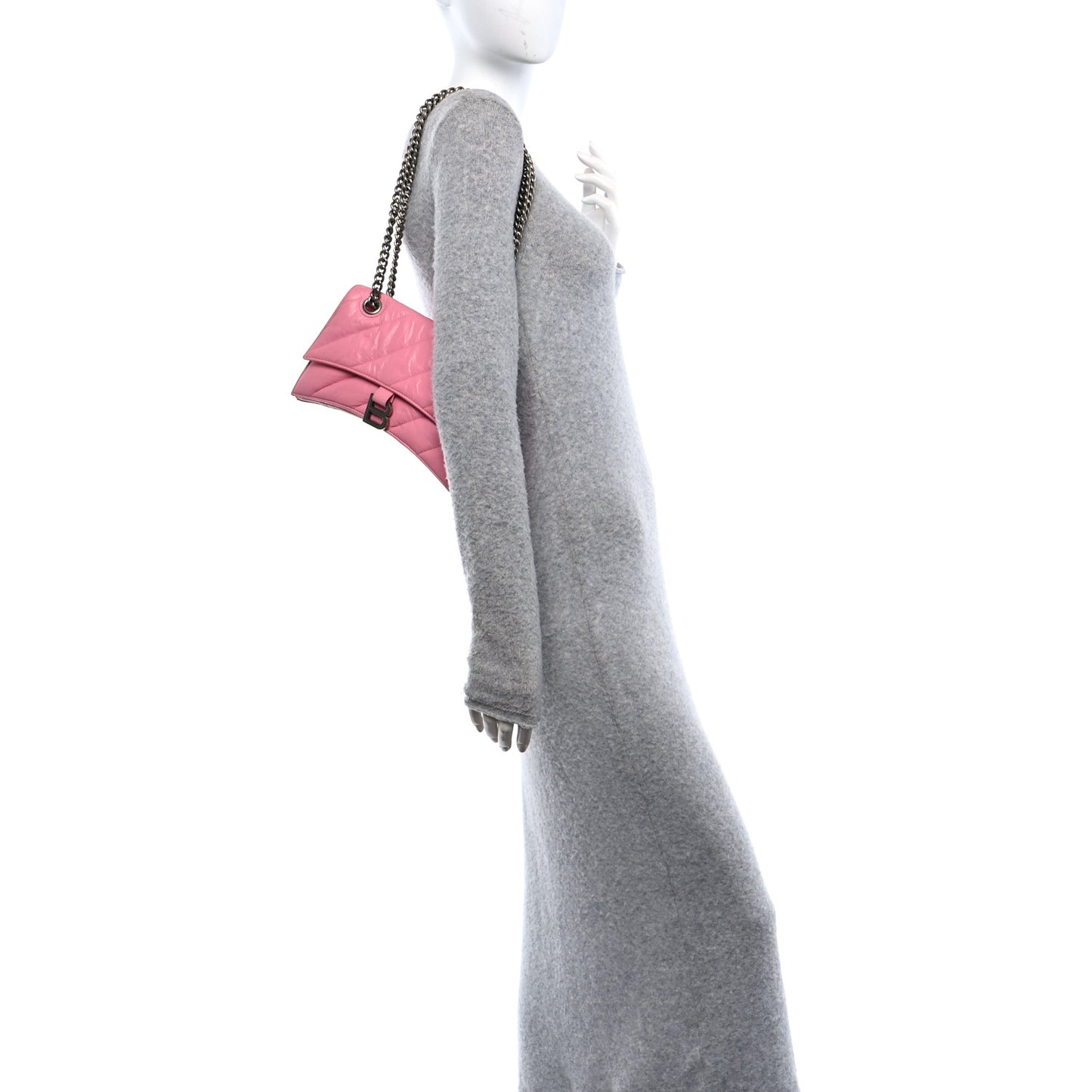 Crushed Calfskin Quilted Small Crush Chain Bag Sweet Pink