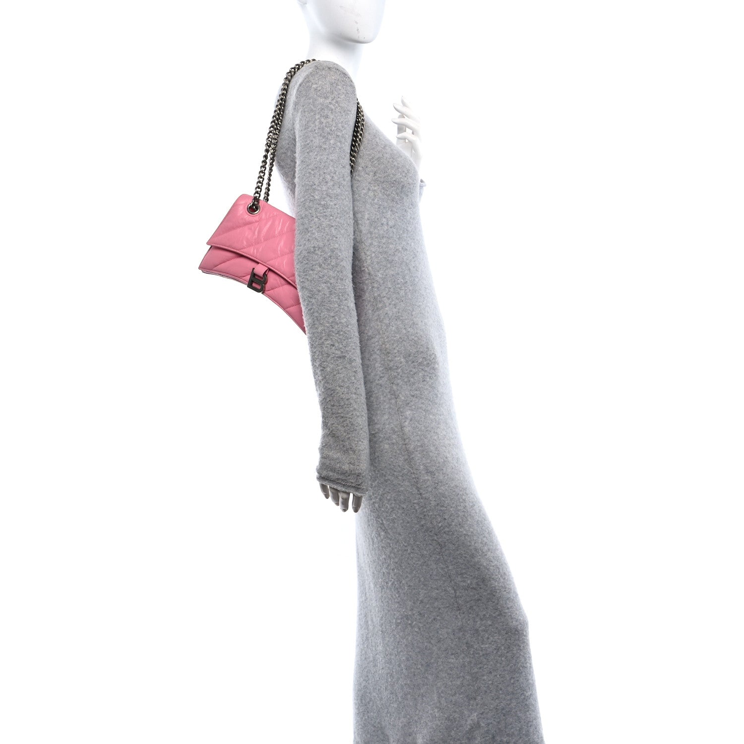Balenciaga Crushed Calfskin Quilted Small Crush Chain Bag Sweet Pink 3 of 9