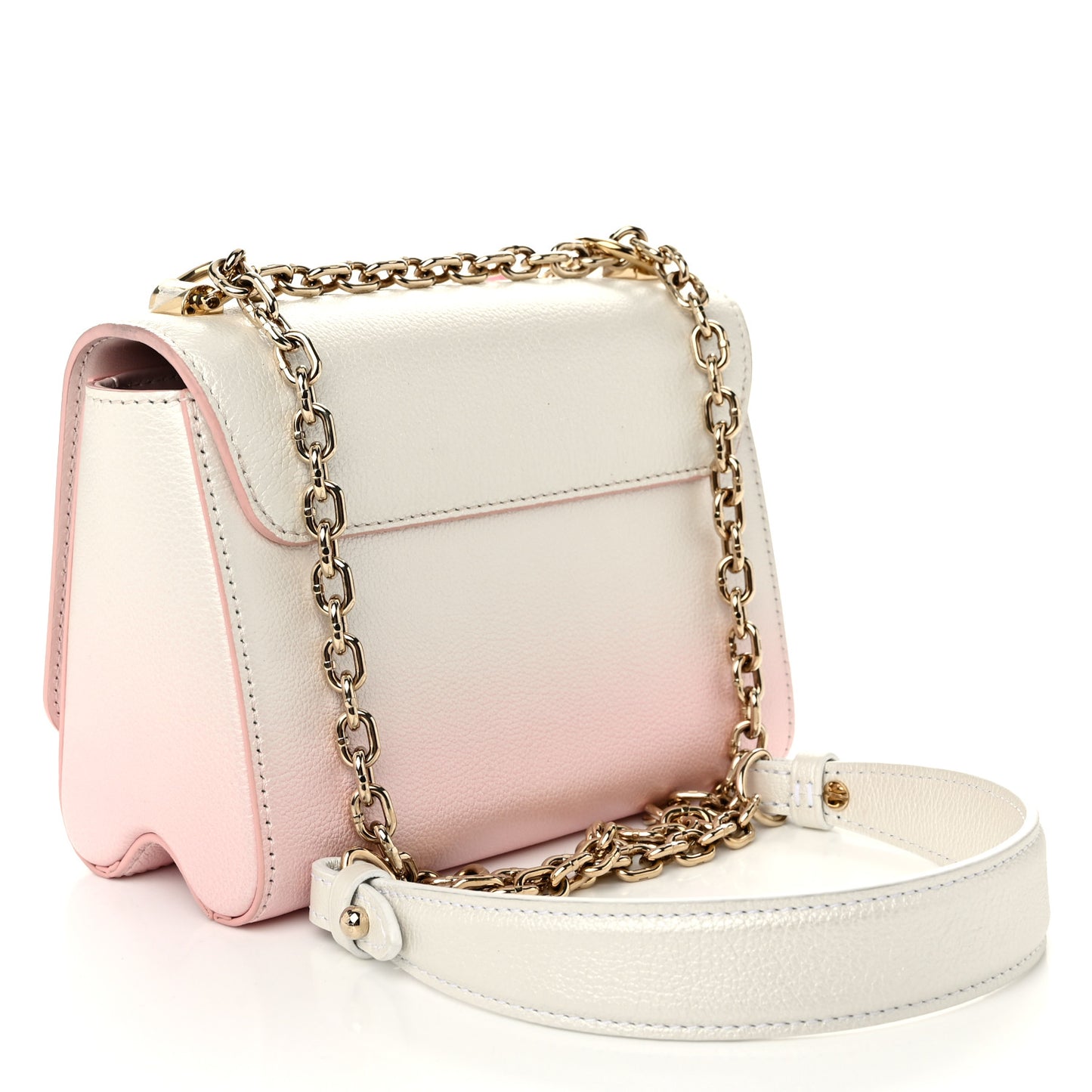 Calfskin Twist Chain Shoulder Bag PM Shaded Pink