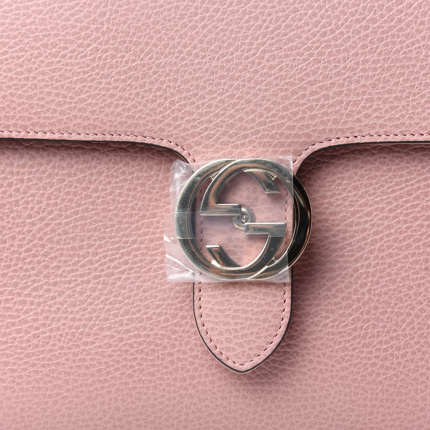 Gucci Dollar Calfskin Medium Interlocking G Top Handle Shoulder Bag Soft Pink 10 of 10