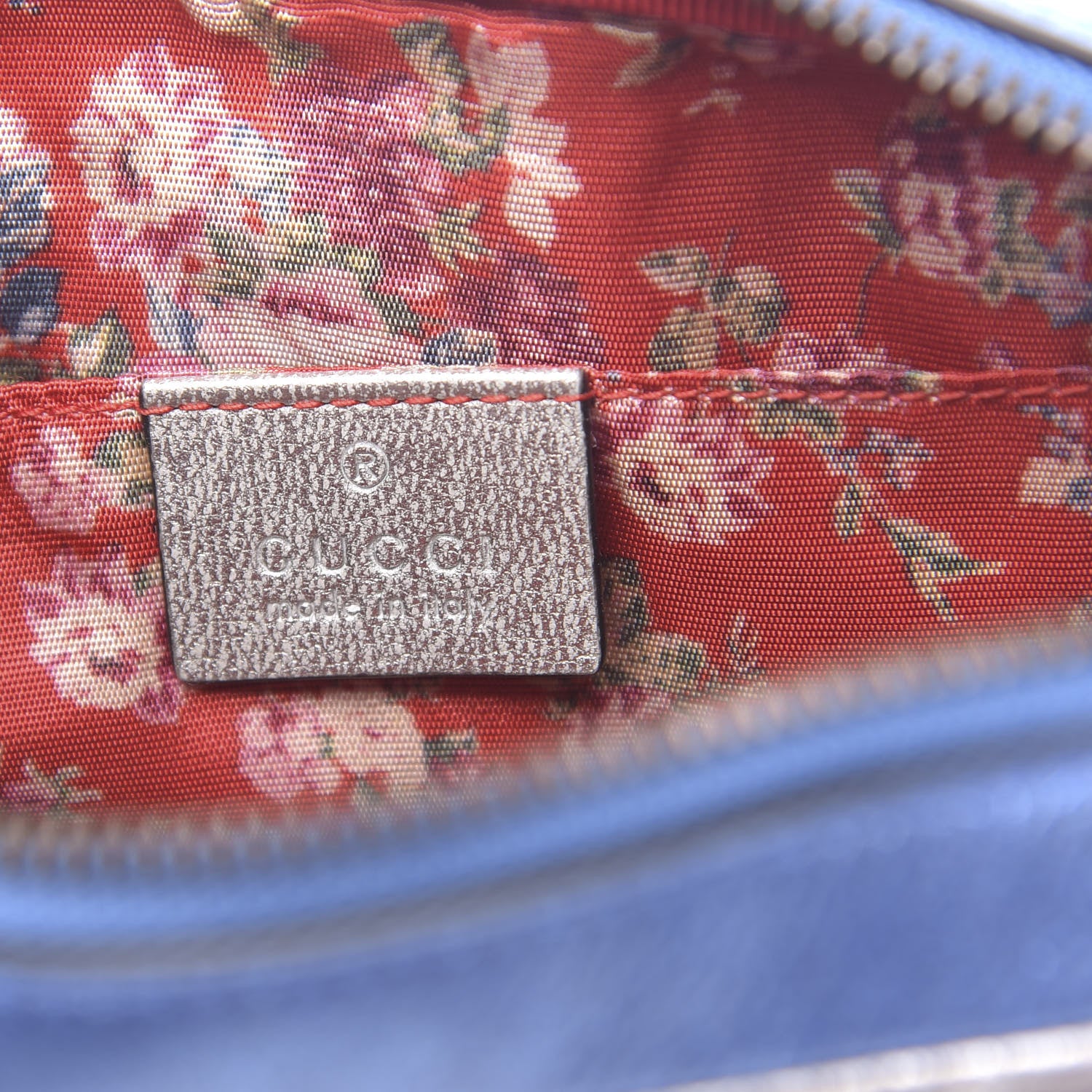 Gucci Laminated Nappa Trapuntata Small Zumi Shoulder Bag Rosso Marine Argento 6 of 10