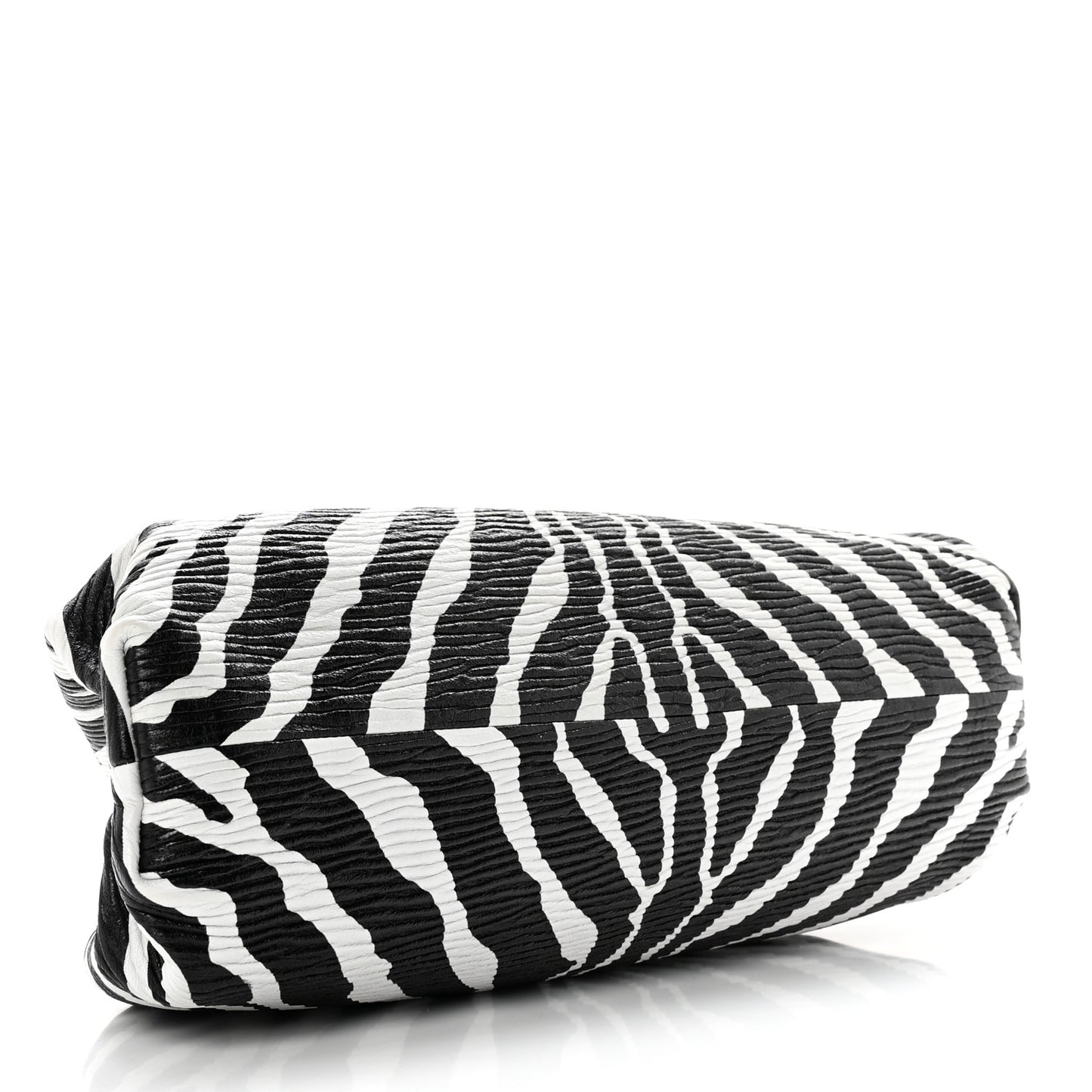 Nappa Zebra Print The Pouch Oversized Clutch White Black