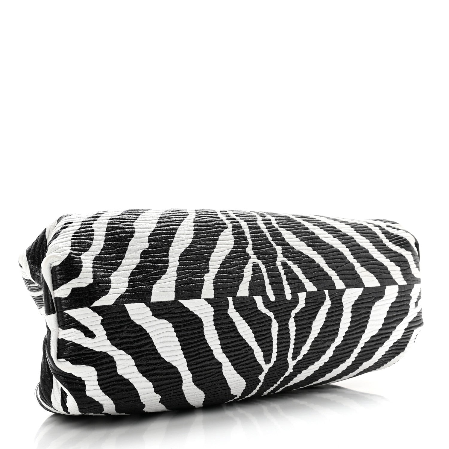 Bottega Veneta Nappa Zebra Print The Pouch Oversized Clutch White Black 4 of 8