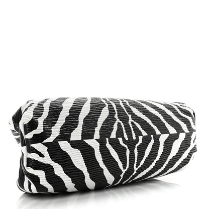 Bottega Veneta Nappa Zebra Print The Pouch Oversized Clutch White Black 4 of 8