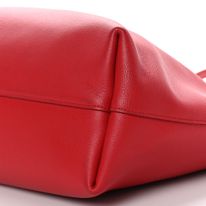 Saint Laurent Calfskin Large Shopping Tote Red 10 of 10