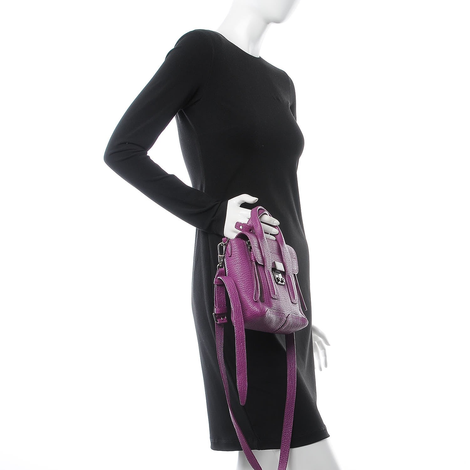 3.1 Phillip Lim 3.1 Textured Calfskin Mini Pashli Satchel Orchid 2 of 11