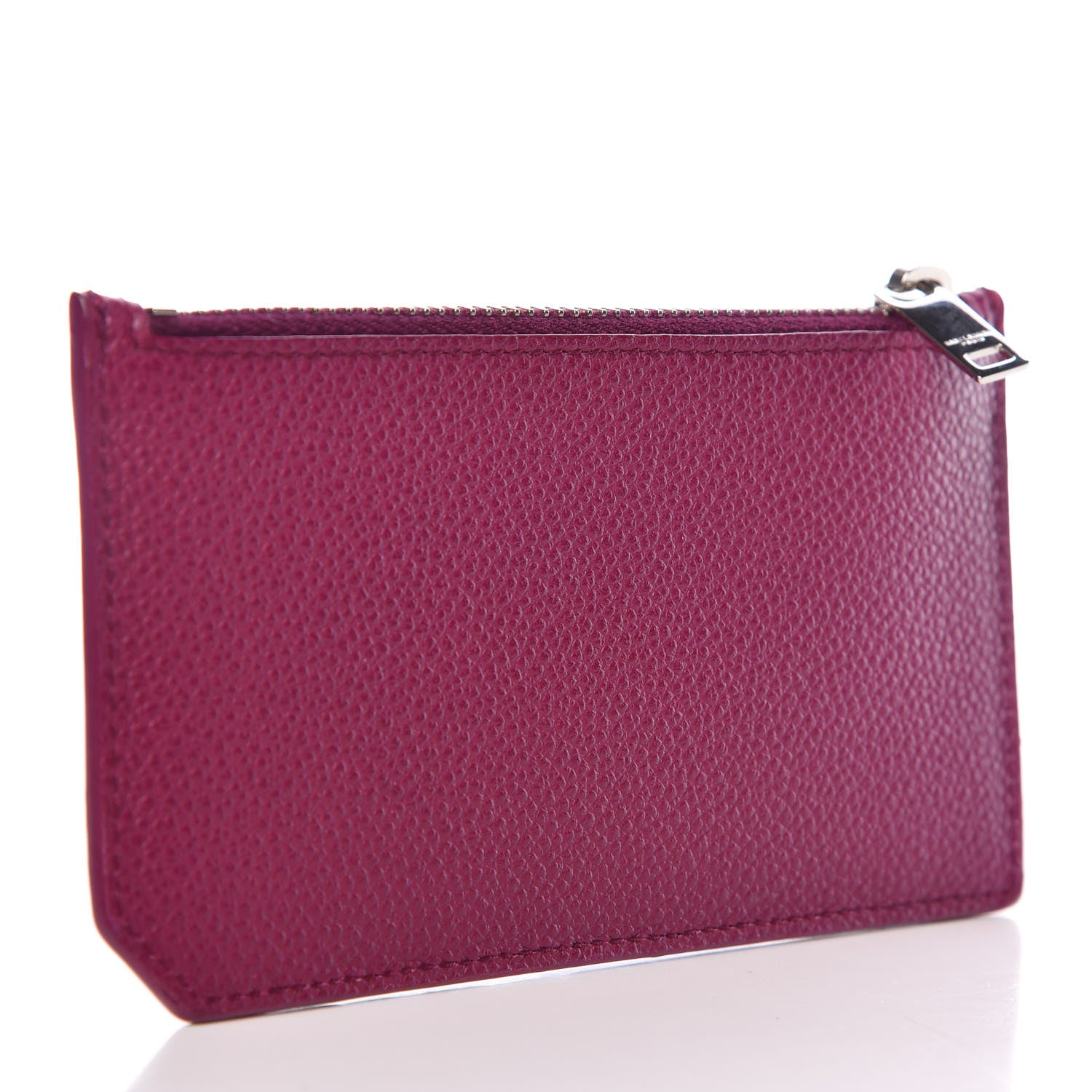 Saint Laurent Grained Calfskin 5 Fragments Zip Pouch Card Holder Pivoine 3 of 8